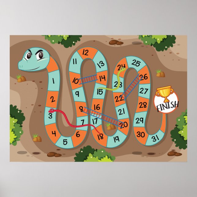Snake Ladder Game Poster (Front)