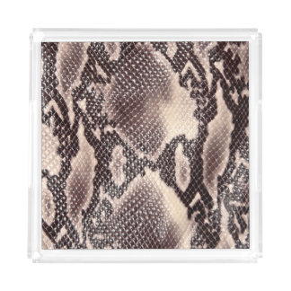 Snake leather: seamless brown texture acrylic tray