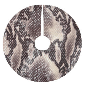 Snake leather: seamless brown texture brushed polyester tree skirt