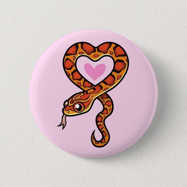 Snake Love Pinback Button (Front)