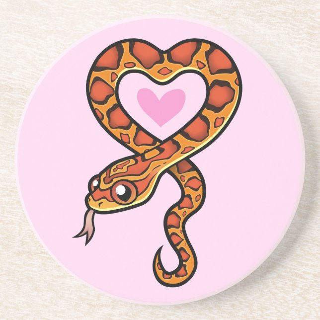 Snake Love Sandstone Coaster (Front)