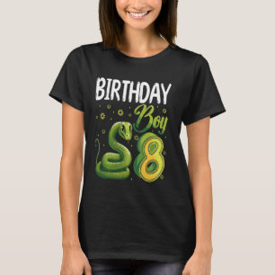 Snake lover 8th Birthday Party Snake B-day 8 Year T-Shirt