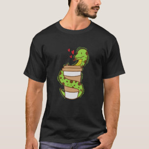 Snake loves Coffee Reptile Animal Zoo T-Shirt