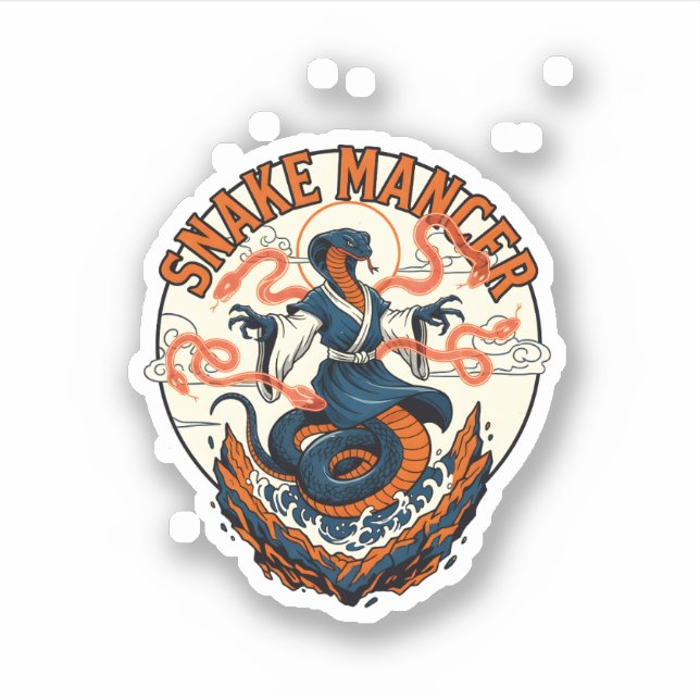 Snake Mancer Mystic Cobra Fantasy Art Design Sticker (Front)