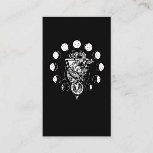 Snake Moon Phases Geometry Witch Crescent Business Card