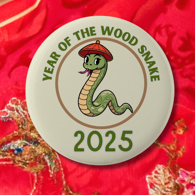 Snake New Year Chinese Lunar zodiac sign 2025 Button (Creator Uploaded)