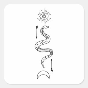 Snake Occultism Symbol Gothic Wicca Square Sticker