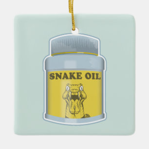 Snake oil alternative medicine ceramic ornament