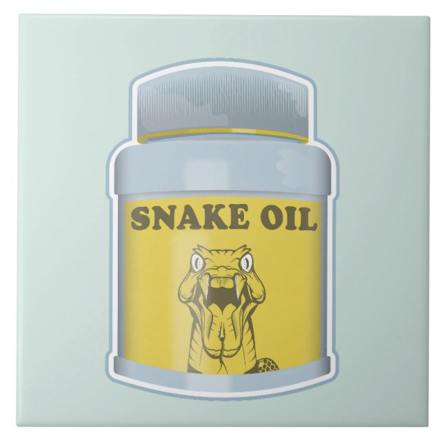 Snake oil alternative medicine ceramic tile (Front)