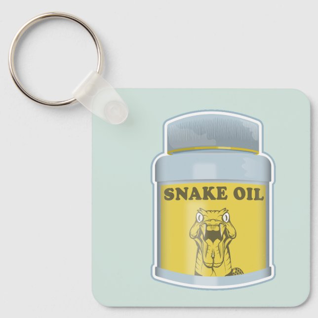 Snake oil alternative medicine keychain (Front)