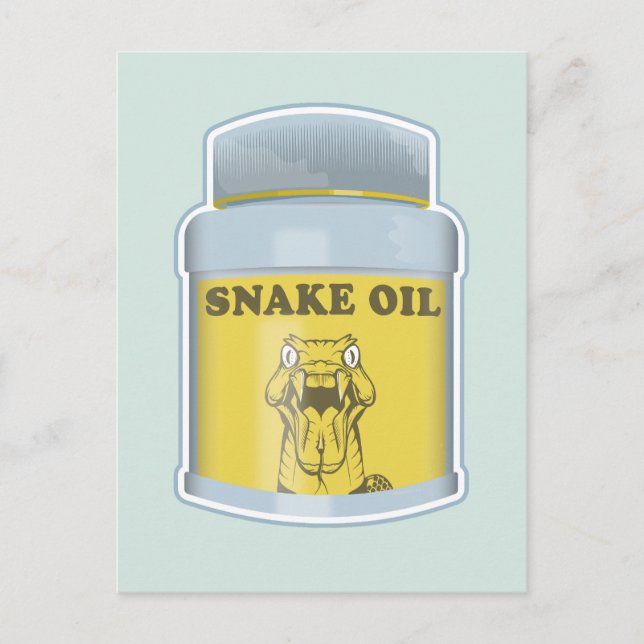 Snake oil alternative medicine postcard (Front)
