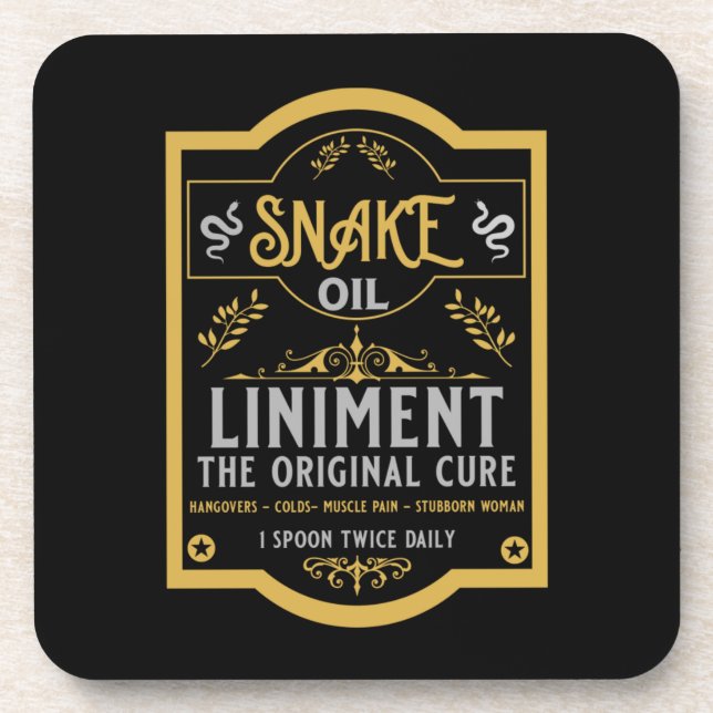 Snake oil Hangover Cure Beverage Coaster (Front)