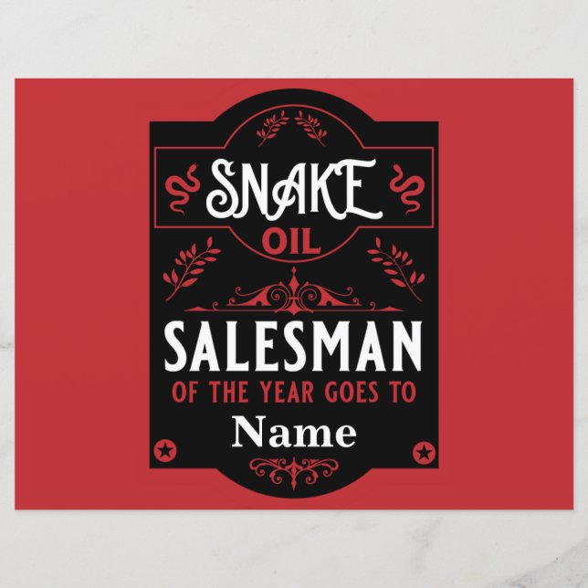 Snake oil salesman funny gifts for sales people  (Front)