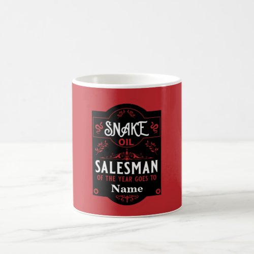 Snake oil salesman funny gifts for sales people coffee mug