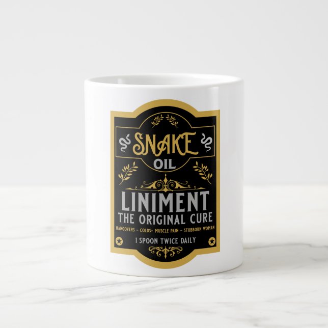 Snake oil salesman funny gifts for sales people   giant coffee mug (Front)