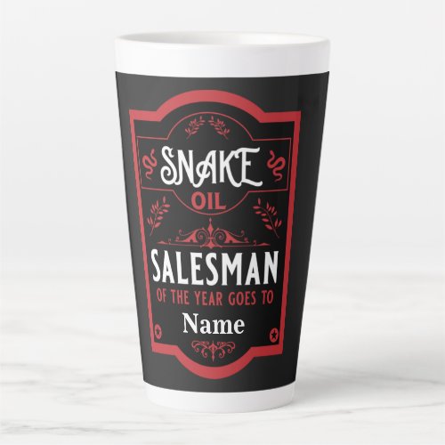 Snake oil salesman funny gifts for sales people latte mug