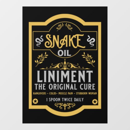 Snake oil salesman funny gifts for sales people   window cling