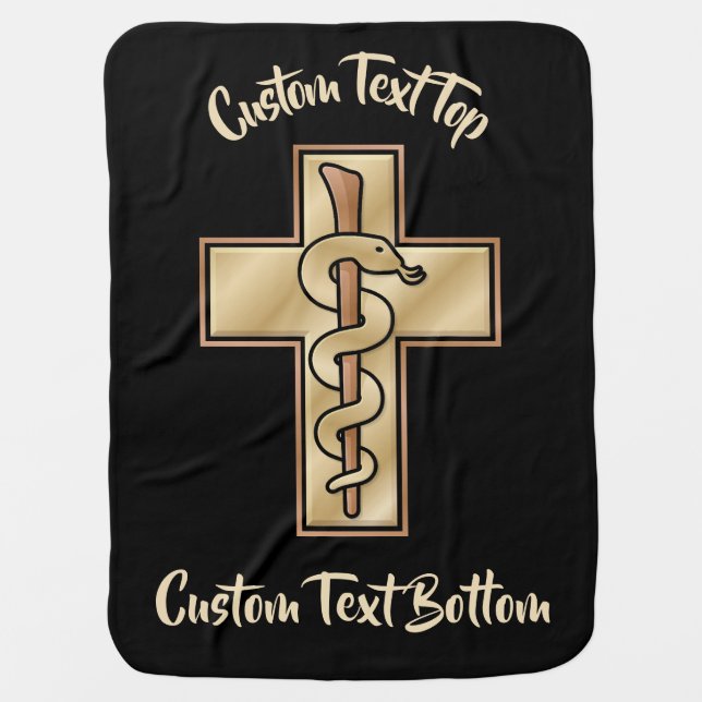 Snake on Cross Baby Blanket (Front)