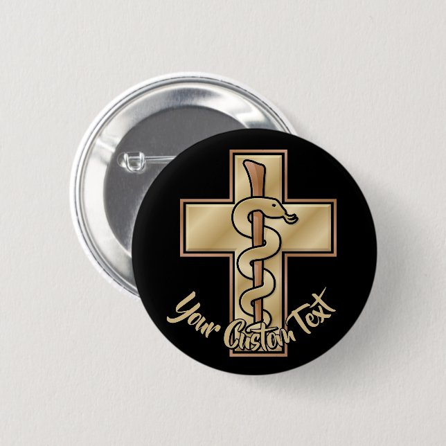 Snake on Cross Button (Front & Back)