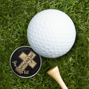 Snake on Cross Golf Ball Marker