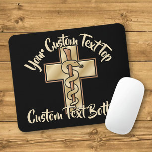 Snake on Cross Mouse Pad