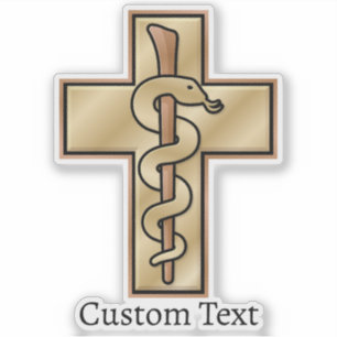 Snake on Cross Sticker