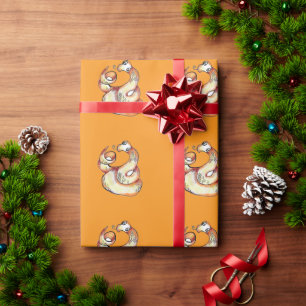 snake on orange wrapping paper
