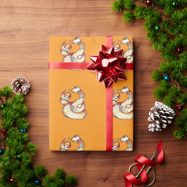 snake on orange wrapping paper (Holiday Gift)