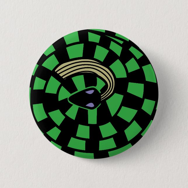 Snake - Optical Illusion (green) Pinback Button (Front)