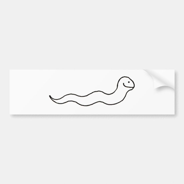 Snake or Worm - Fun line drawing art symbol logo Bumper Sticker (Front)