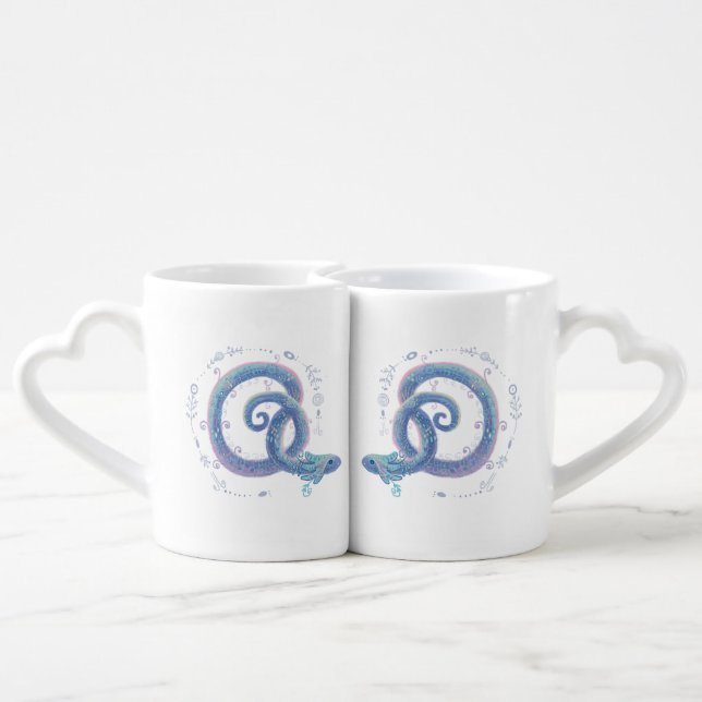 snake ornamental  coffee mug set (Back Nesting)