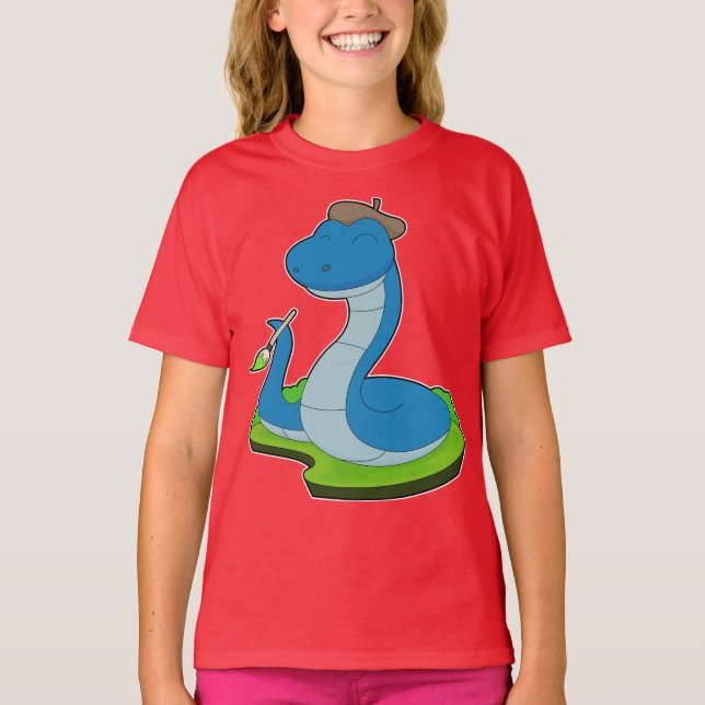 Snake Painter Paint brush T-Shirt (Front)