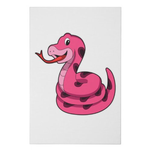Snake Pink Faux Canvas Print