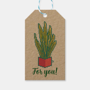 Snake plant, for you, pixel art, Pixel Art Gift Tags