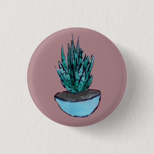 Snake Plant Pinback Button (Front)