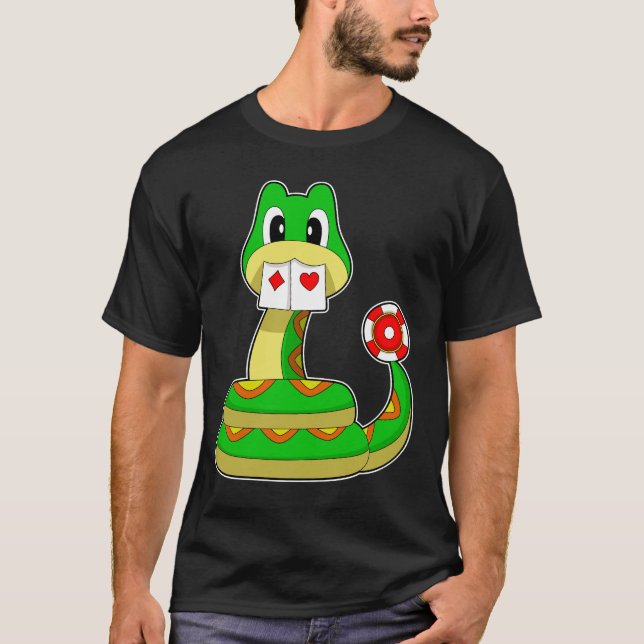 Snake Poker Poker cards T-Shirt (Front)