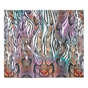 Snake Print, Animal print, ccolorful, Duvet Cover
