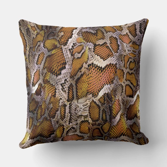 Snake Print Throw Pillow (Back)