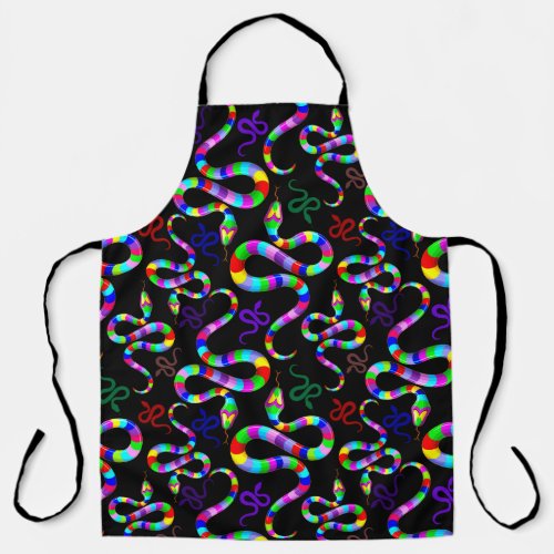 Snake Psychedelic Rainbow Colors Apron