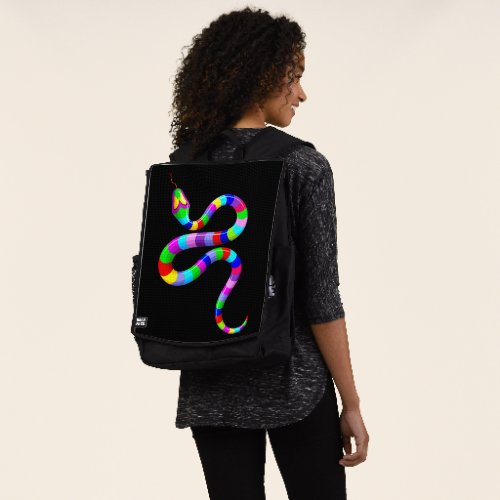 Snake Psychedelic Rainbow Colors Backpack