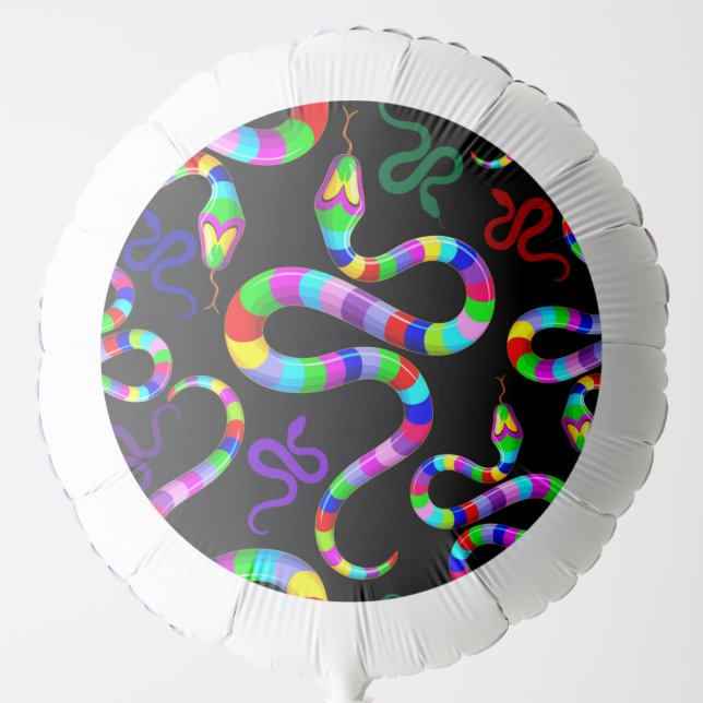 Snake Psychedelic Rainbow Colors Balloon (Front)