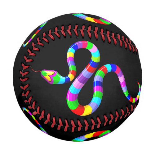 Snake Psychedelic Rainbow Colors Baseball
