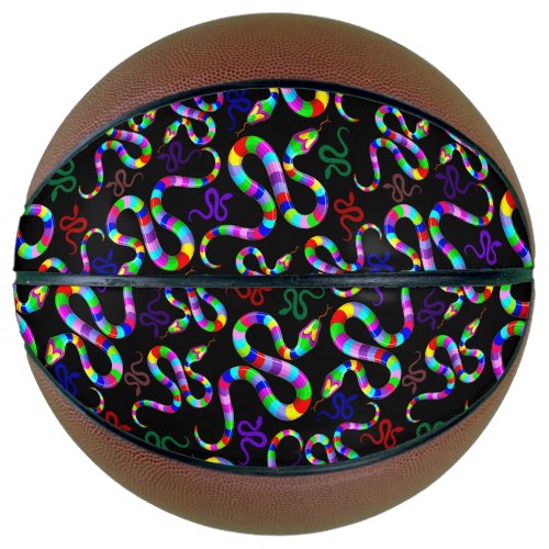 Snake Psychedelic Rainbow Colors Basketball