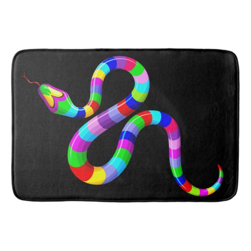 Snake Psychedelic Rainbow Colors Bath Mat