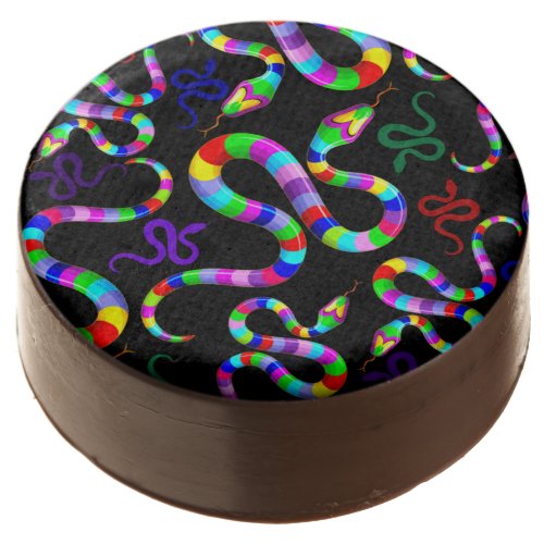 Snake Psychedelic Rainbow Colors Chocolate Covered Oreo