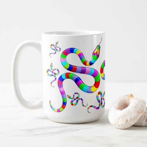 Snake Psychedelic Rainbow Colors Coffee Mug