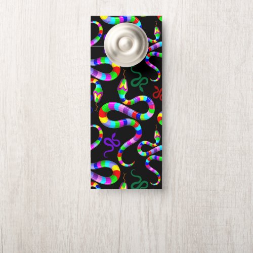 Snake Psychedelic Rainbow Colors Door Hanger