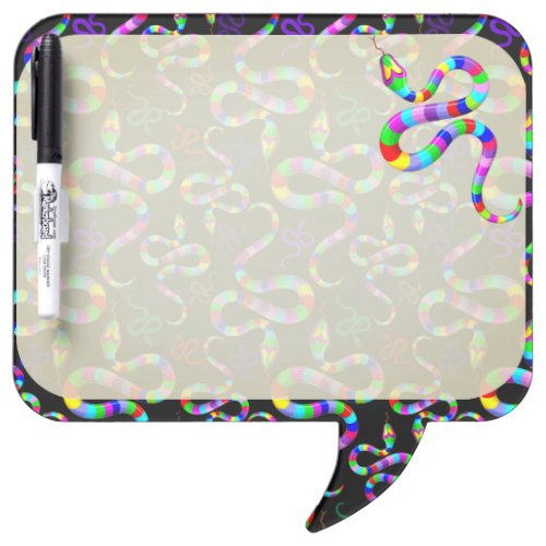 Snake Psychedelic Rainbow Colors Dry Erase Board