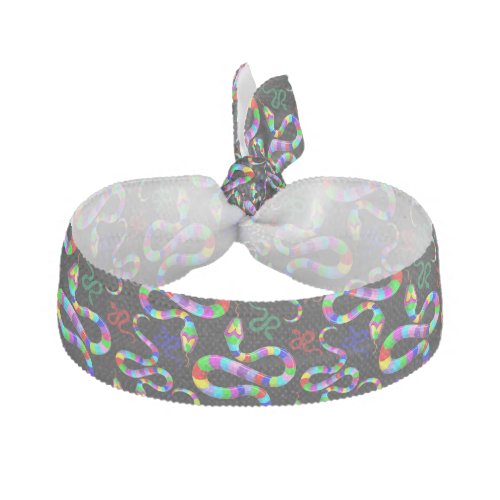 Snake Psychedelic Rainbow Colors Elastic Hair Tie