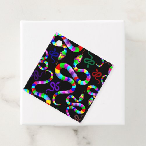 Snake Psychedelic Rainbow Colors Favor Tags